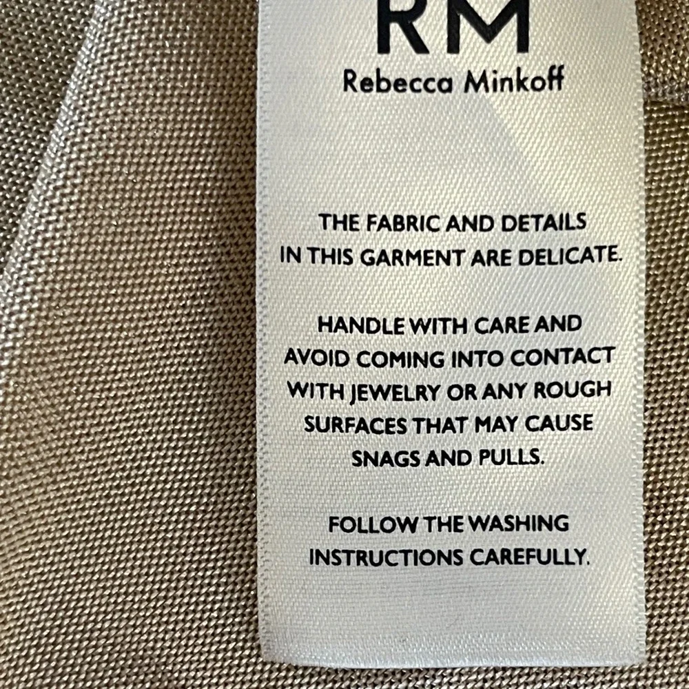 M by Rebecca Minkoff Womne's XL Mock Neck Gold Metallic Sleeveless Blouse Ruched - Picture 10 of 12